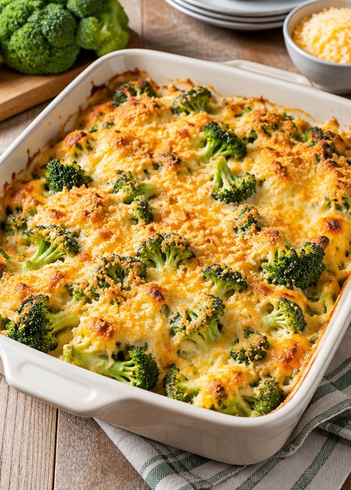 Pastel de brócoli y queso al horno
